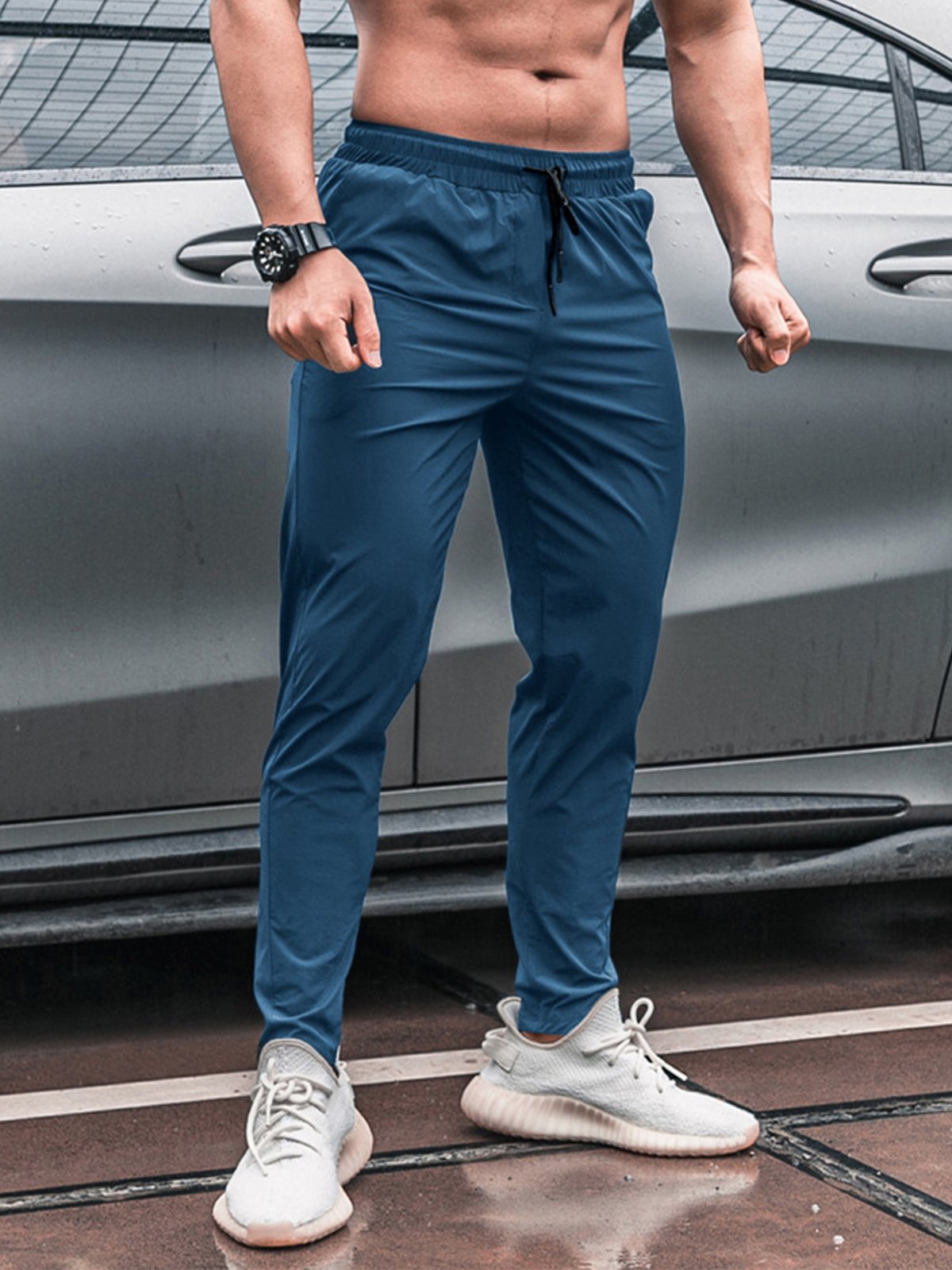 Stretch Slim Fit Jogger Workout Pants Lightweight - Ahaselected