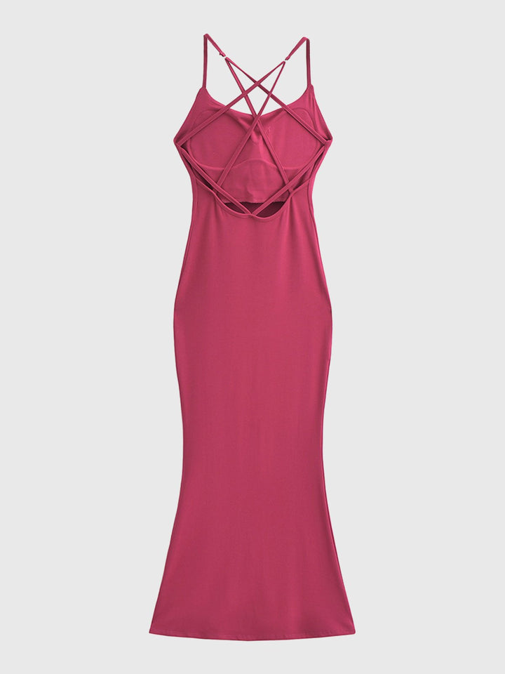 Crisscross Mermaid Prom Midi Dress