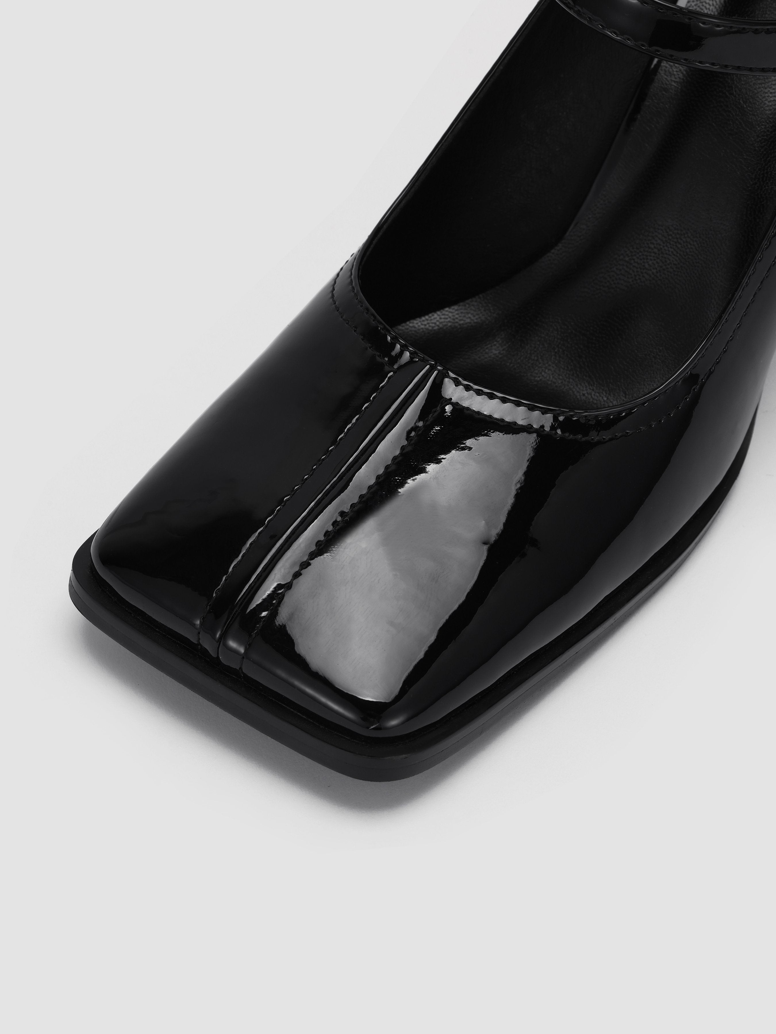 Women's Faux Leather Mary Jane Pumps - Ahaselected