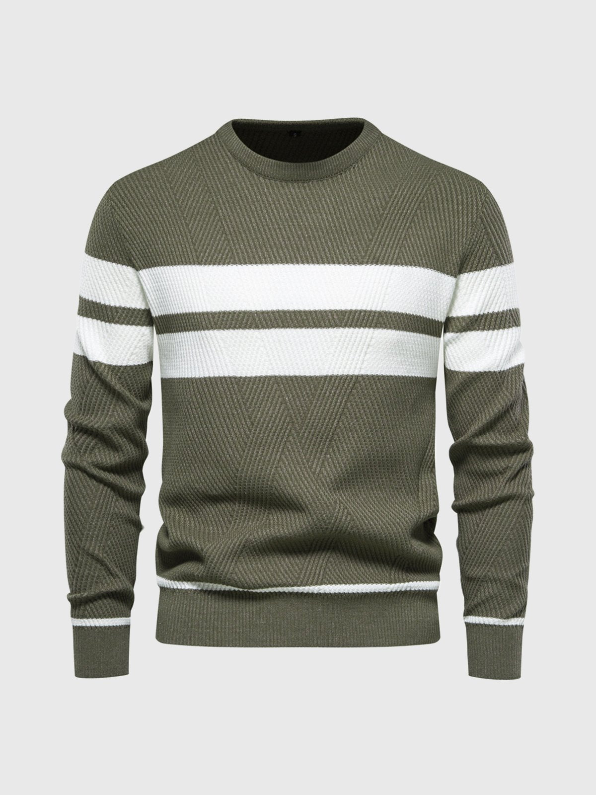 M's Stripe Crewneck Sweater Pullover - Ahaselected