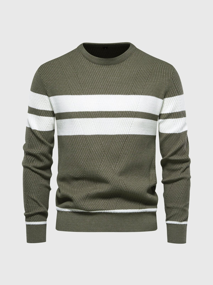 Men's Stripe Crewneck Sweater Pullover