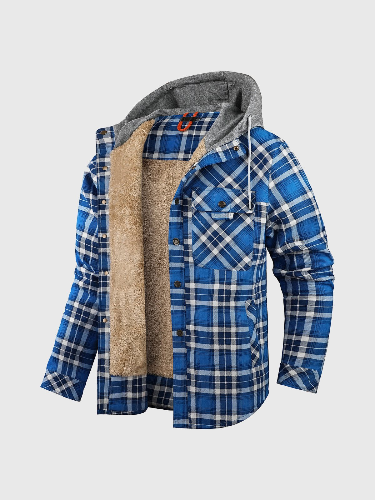 Corduroy Plaid Hooded Sherpa Lined Flannel Jacket - Ahaselected