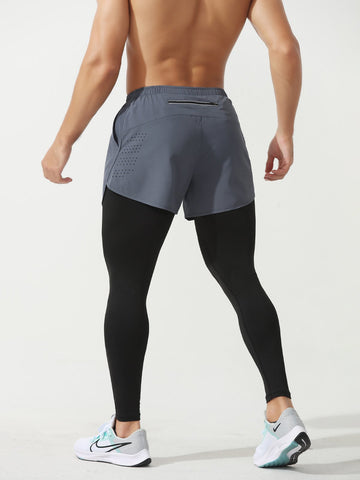 M's Interval Workout Pant 2 in 1 Compression Tight + Short Combo