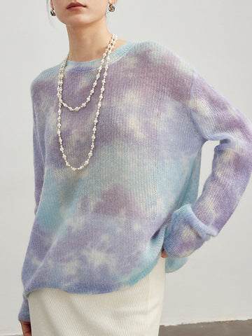 Dreamy Stardust Ombre Mohair Sweater