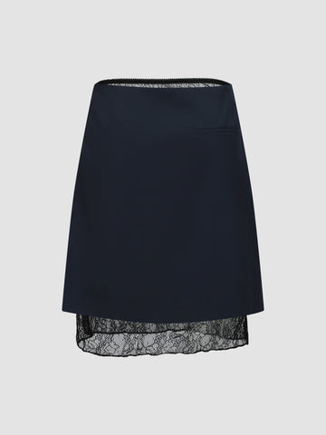 Lace Trimmed Pencil Skirt