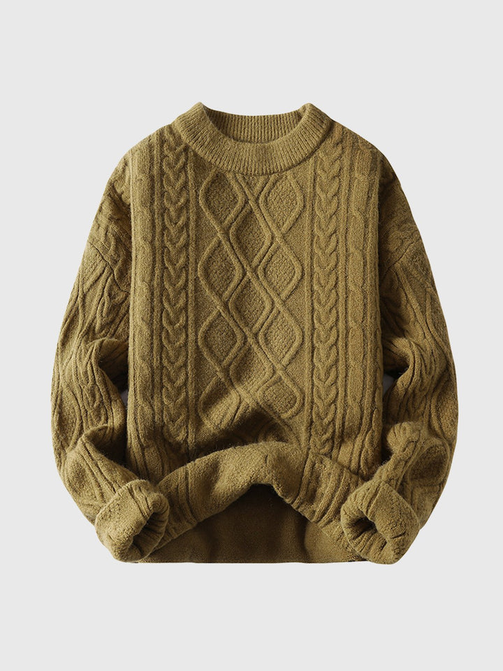 Casual Loose Twist Drop Shoulder Sweater