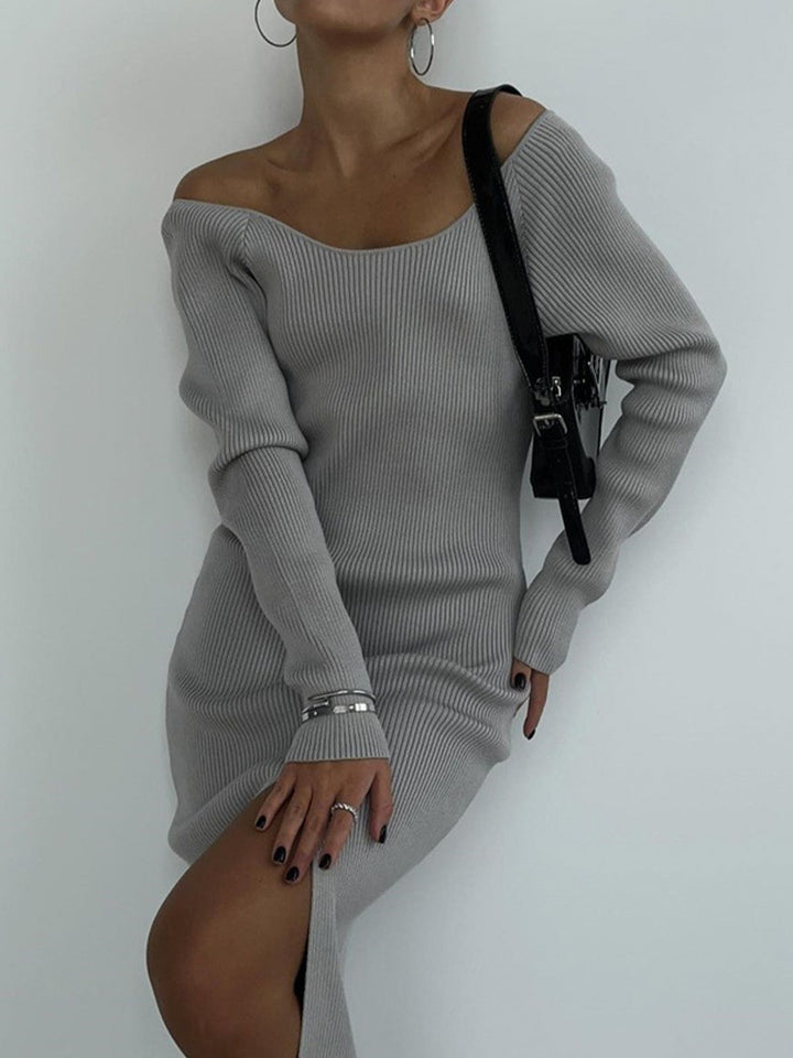 Elegant Backless Midi Knitted Dress