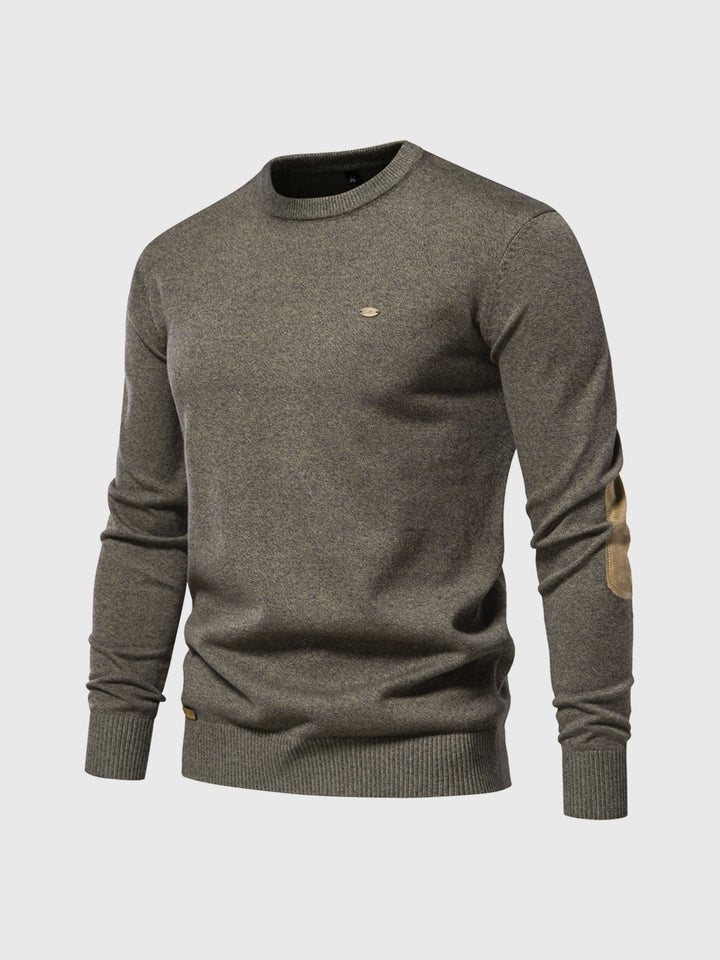 M's Crew Neck Sweater Elbow Patch Jumper