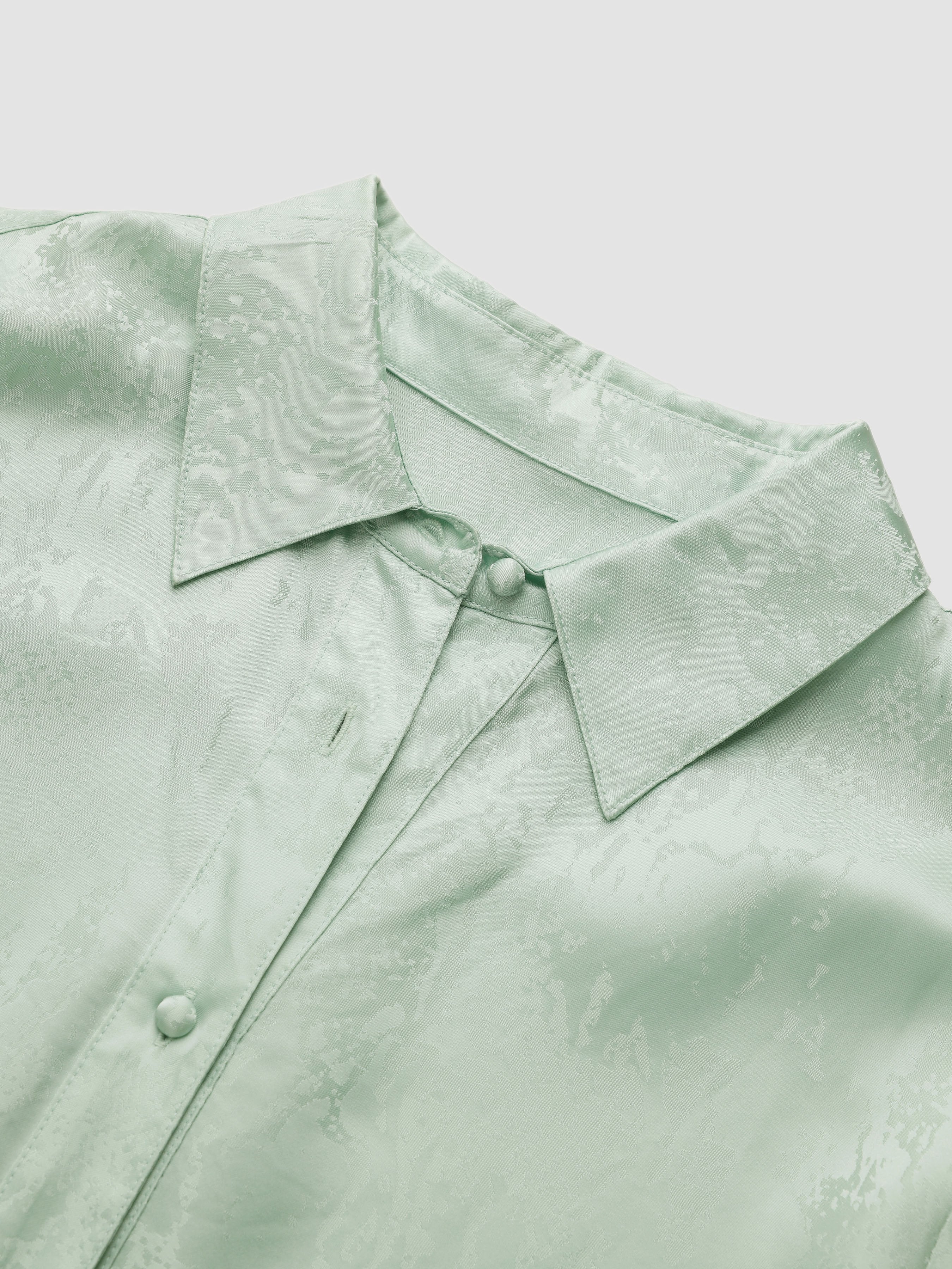 Satin Long Sleeve Irregular Shirtdress - Ahaselected