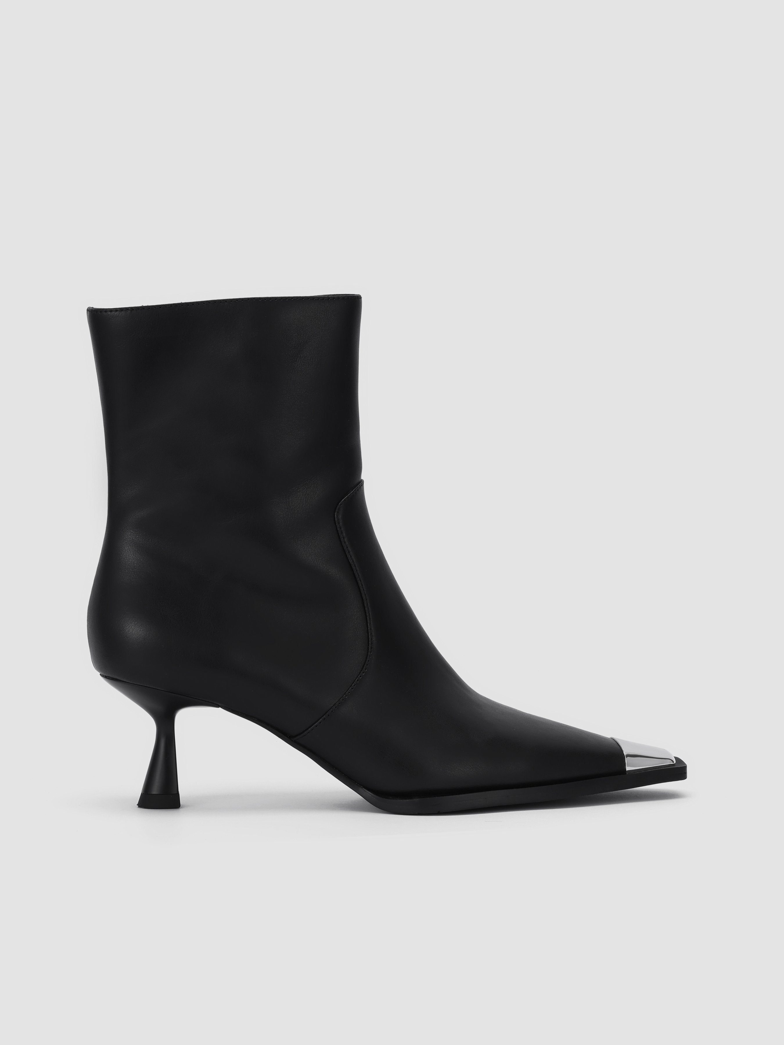 Pointed Toe Faux Leather Ankle Boots - Ahaselected