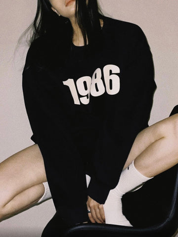 Loose Crew Neck Sweatshirt With Print