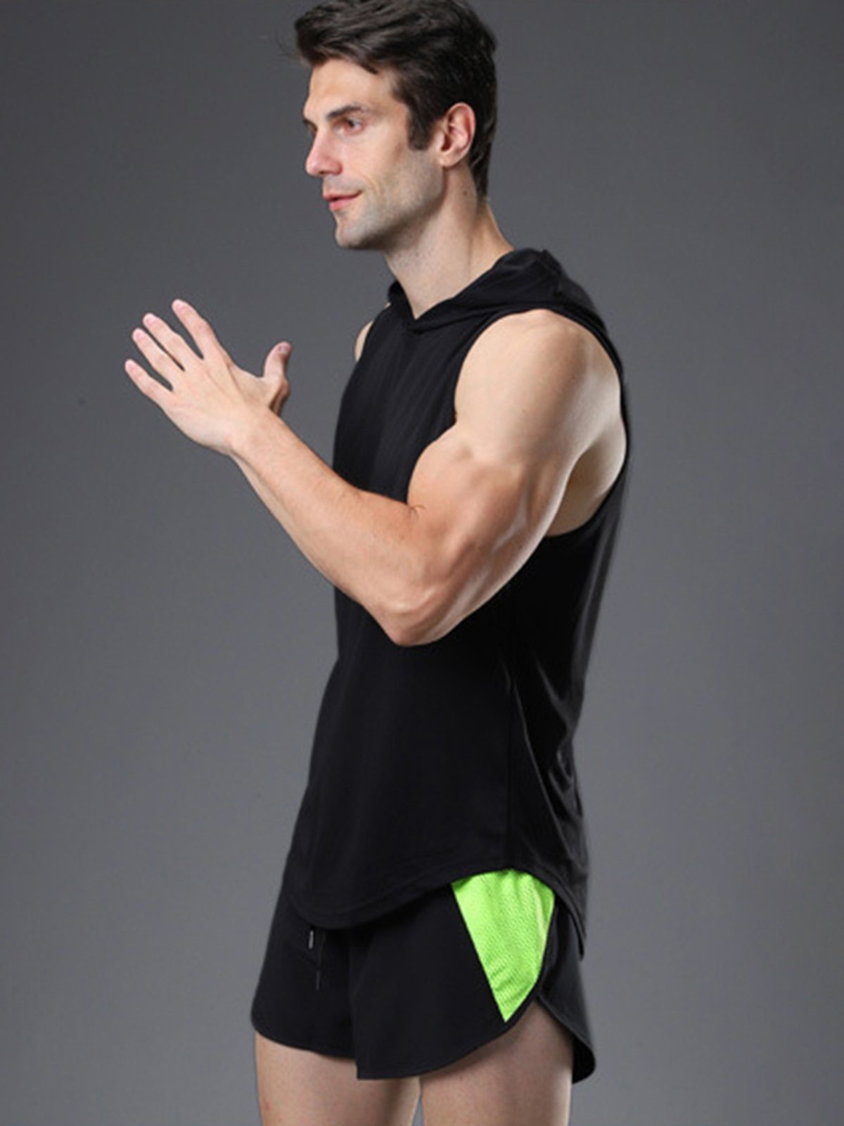 Workout Hooded Tank Curved Hem - Ahaselected