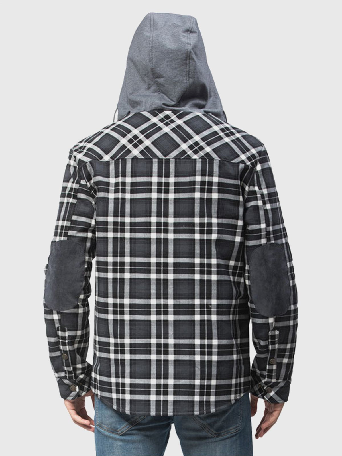 Corduroy Plaid Hooded Sherpa Lined Flannel Jacket - Ahaselected