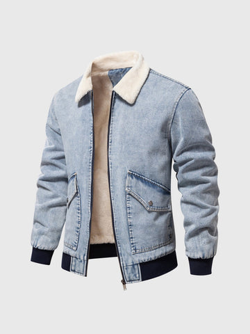 M's Fleece Lined Denim Sherpa Jacket