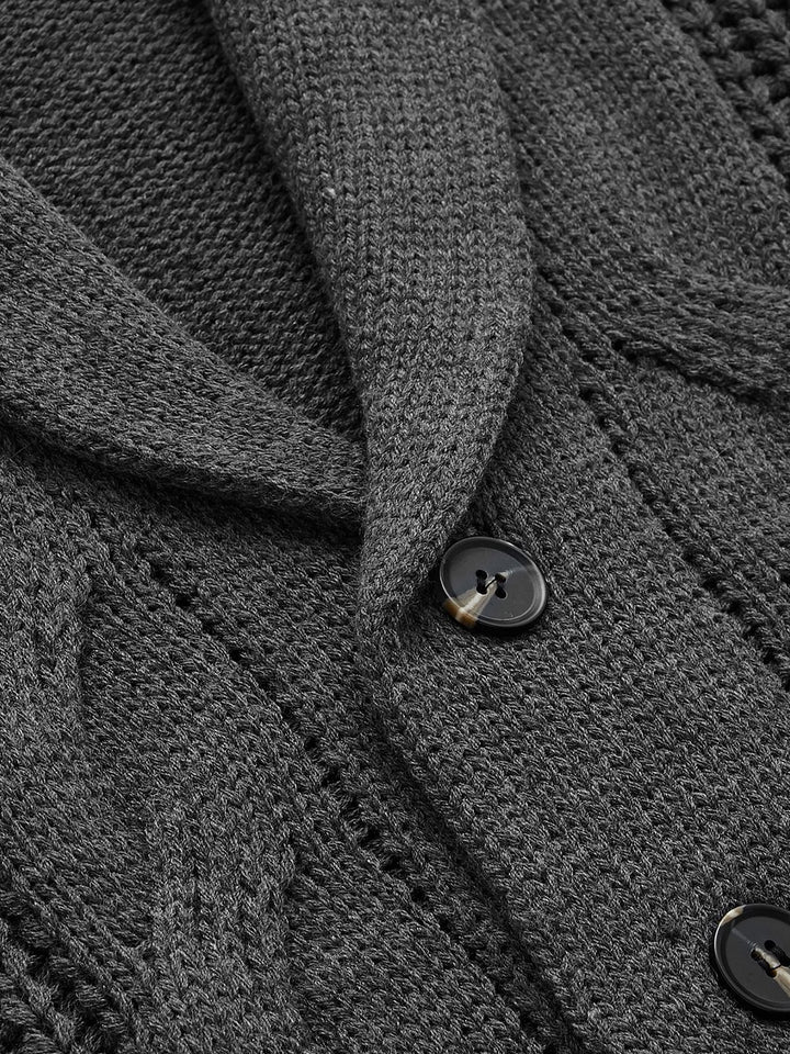 Suéter tipo cárdigan de punto de manga larga con cable de M 