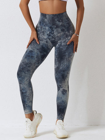 Splatter-Dye Seamless High-Waisted Yoga Leggings