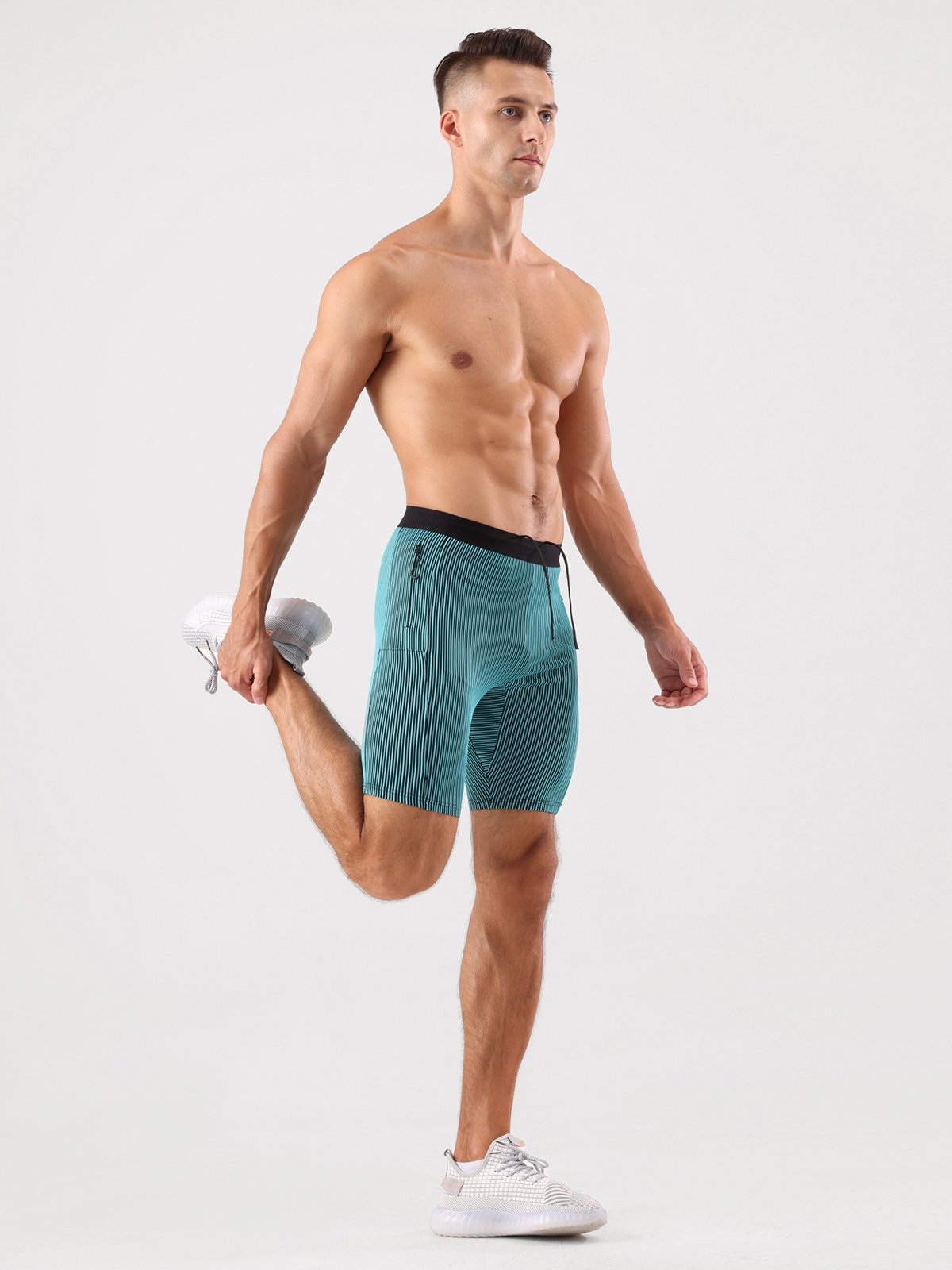 8" Pro Compression Lined Running Shorts with Zip Pockets - Ahaselected