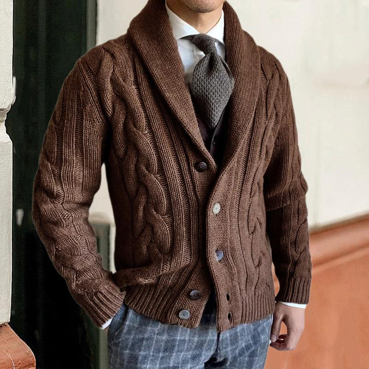 M's Signature Cable Shawl Cardigan