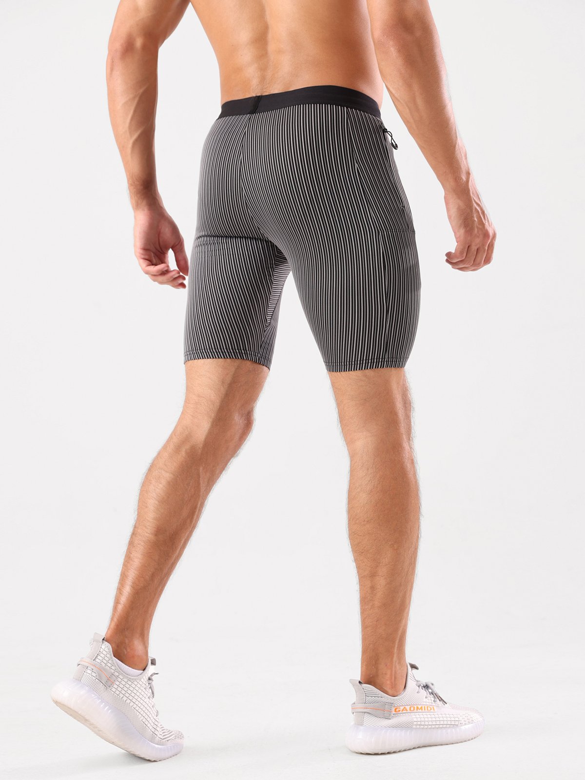 8" Pro Compression Lined Running Shorts with Zip Pockets - Ahaselected