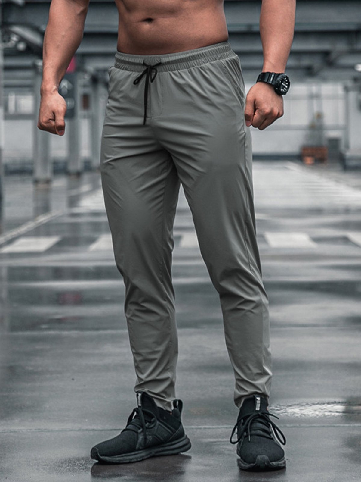 Stretch Slim Fit Jogger Workout Pants Lightweight - Ahaselected