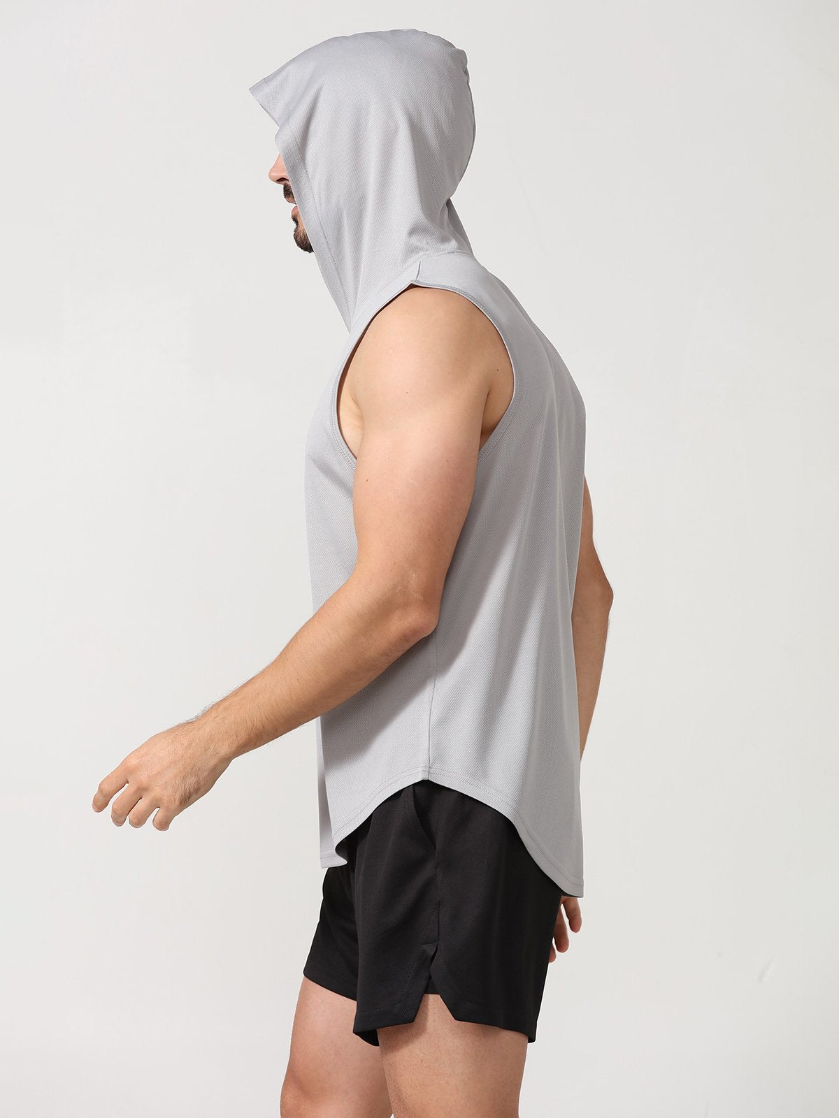 Workout Hooded Tank Curved Hem - Ahaselected