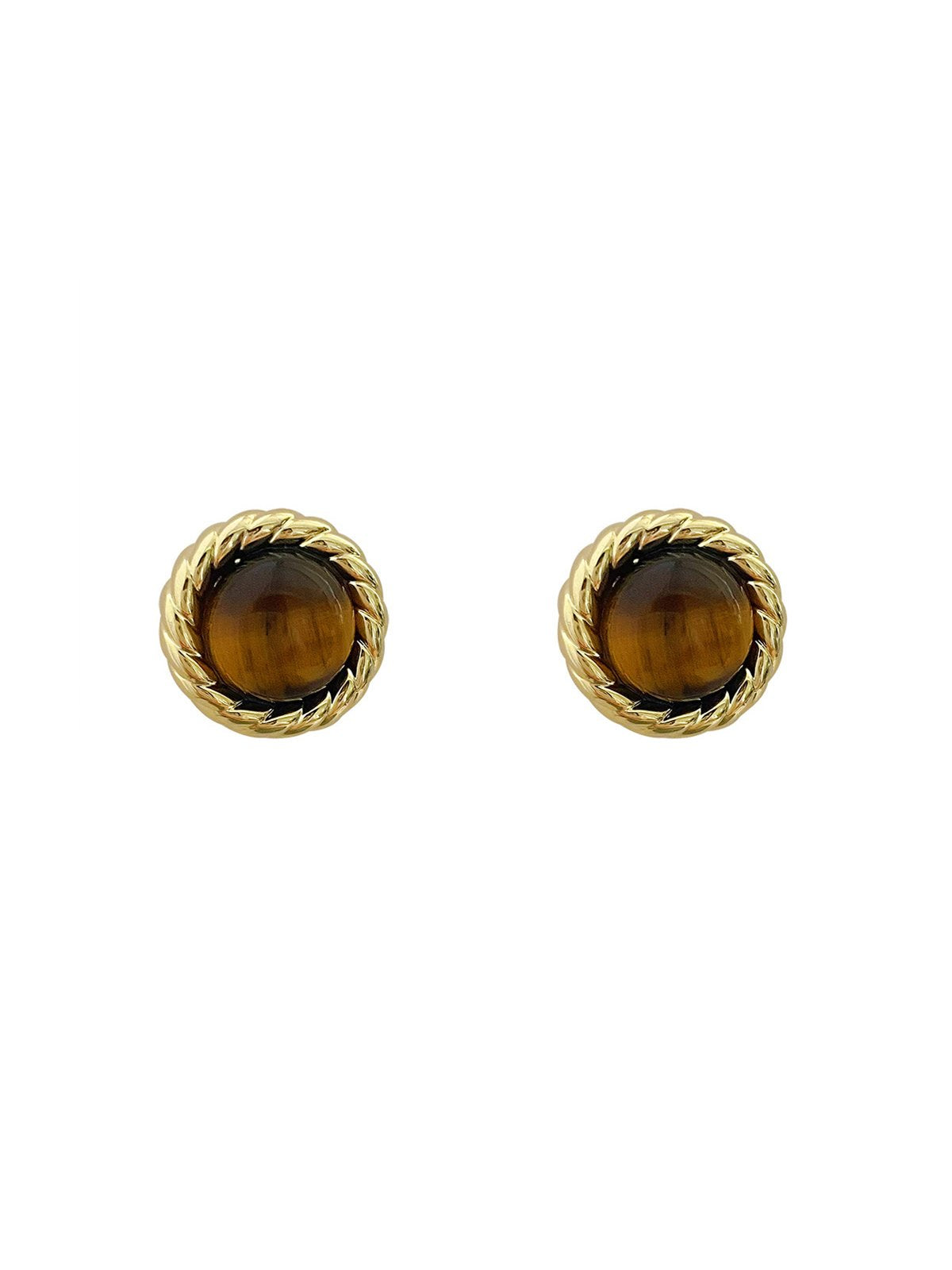 Natural Stone Twist Jewel Stud Earrings - Ahaselected