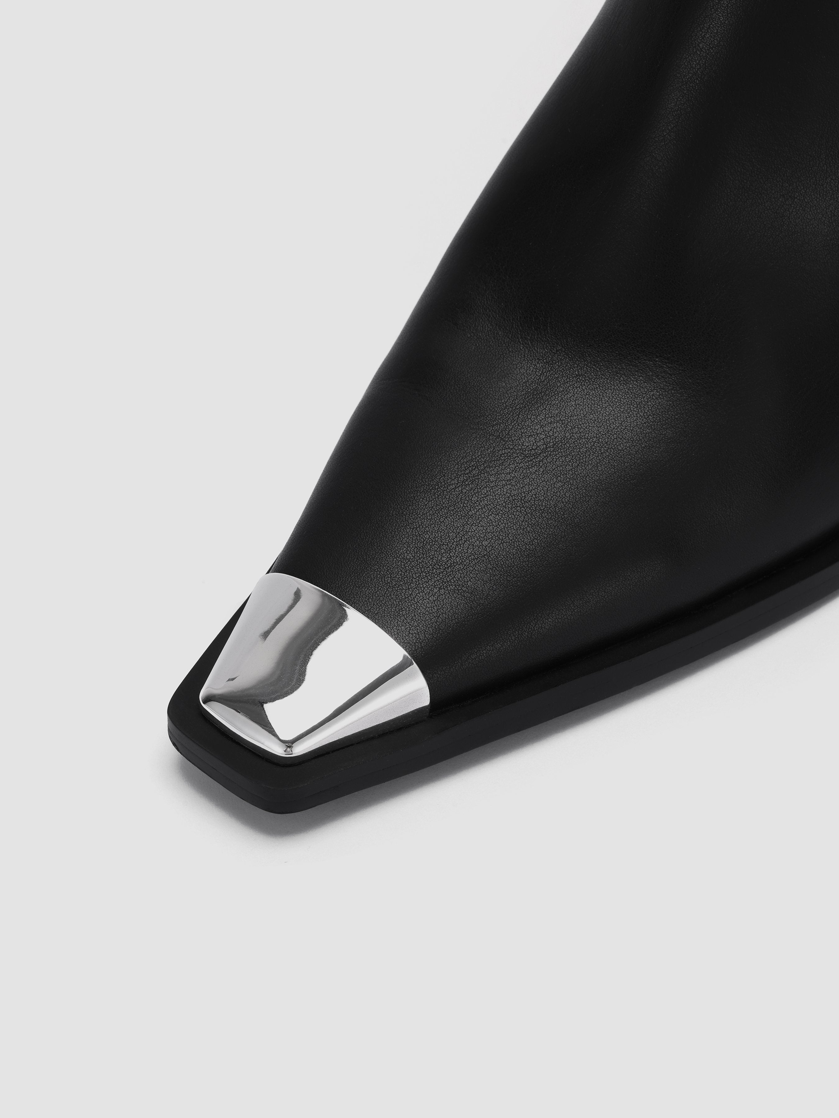 Pointed Toe Faux Leather Ankle Boots - Ahaselected