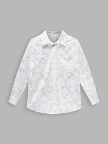 Jacquard Patchwork Long Sleeve Shirt