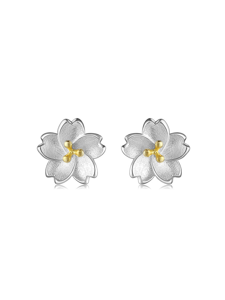 S925 Sterling Silver Cherry Blossom Earrings