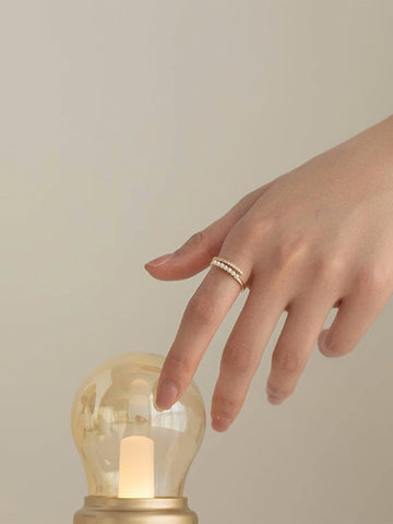 Pearl Simple Adjustable Opening Ring