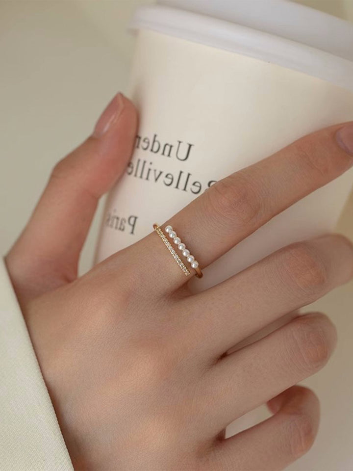 Pearl Simple Adjustable Opening Ring