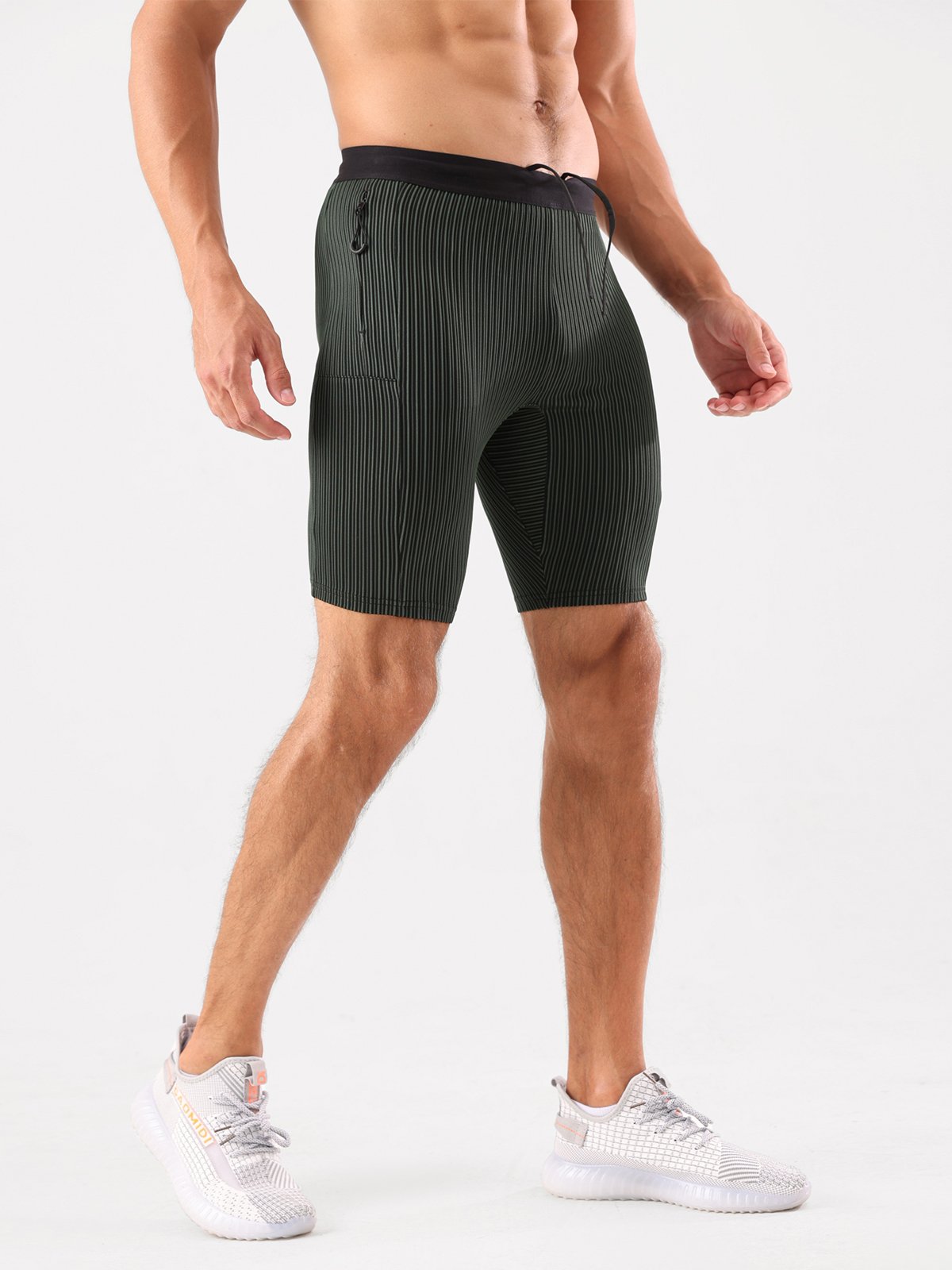 8" Pro Compression Lined Running Shorts with Zip Pockets - Ahaselected