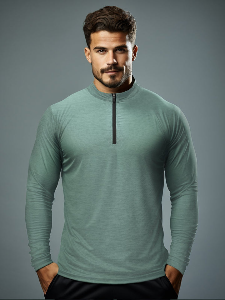 M's Quick-Dry Running 1/4 Zip Long Sleeve T-shirt