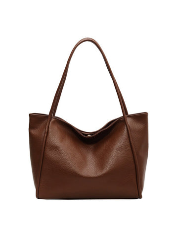 Solid Soft Versatile Shoulder Tote Bag