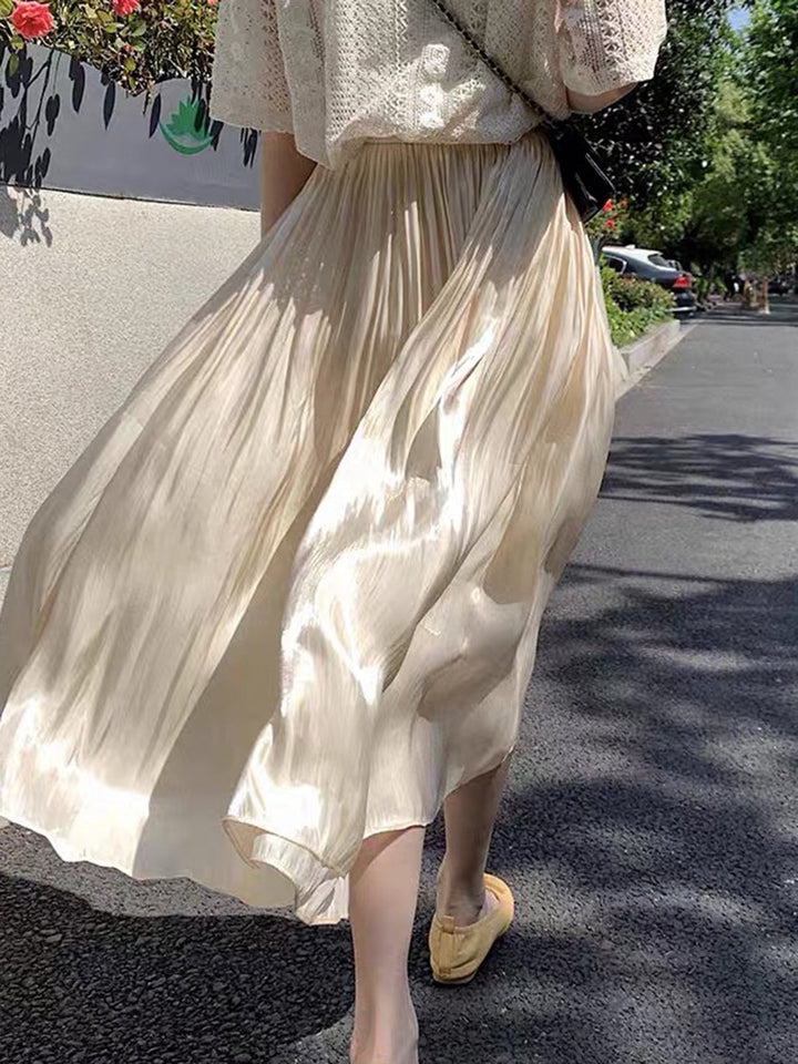 Flowy Elastic Waist Maxi Skirt