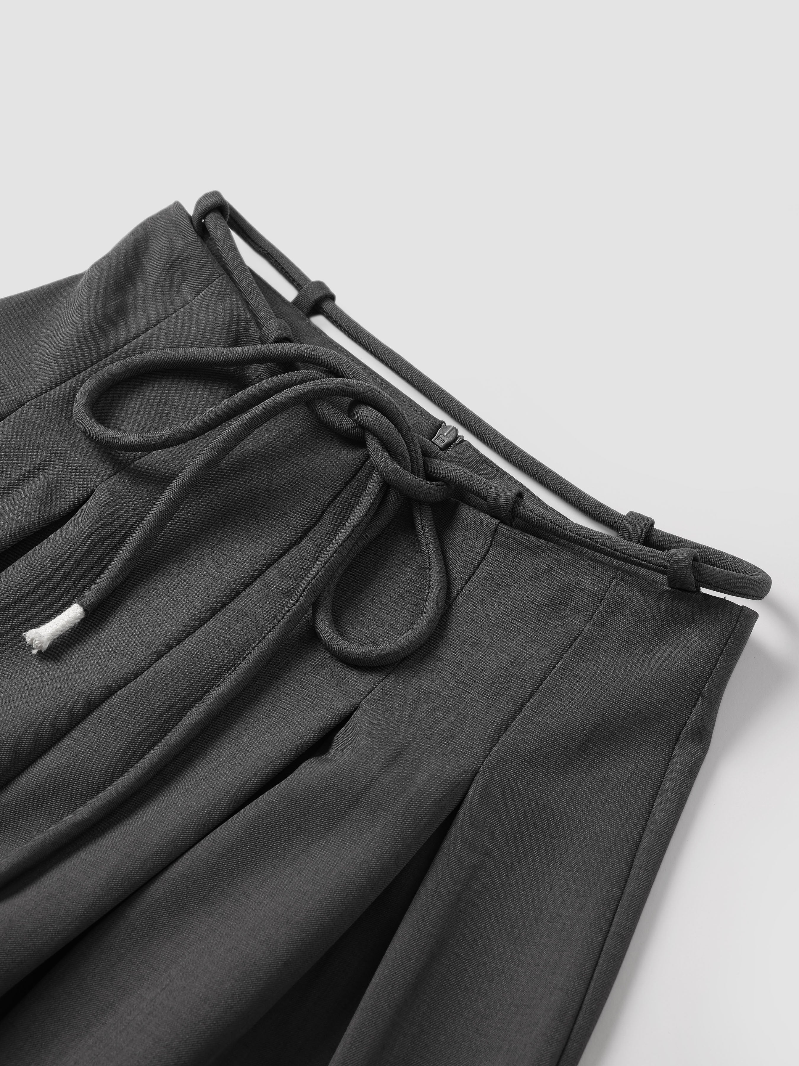 Waistband Pleated Palazzo Wide-Leg Pants - Ahaselected