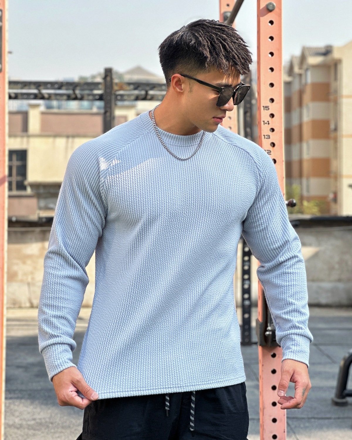 Snake Pattern Shoulder Cut Pullover Long Sleeve Shirt - Ahaselected