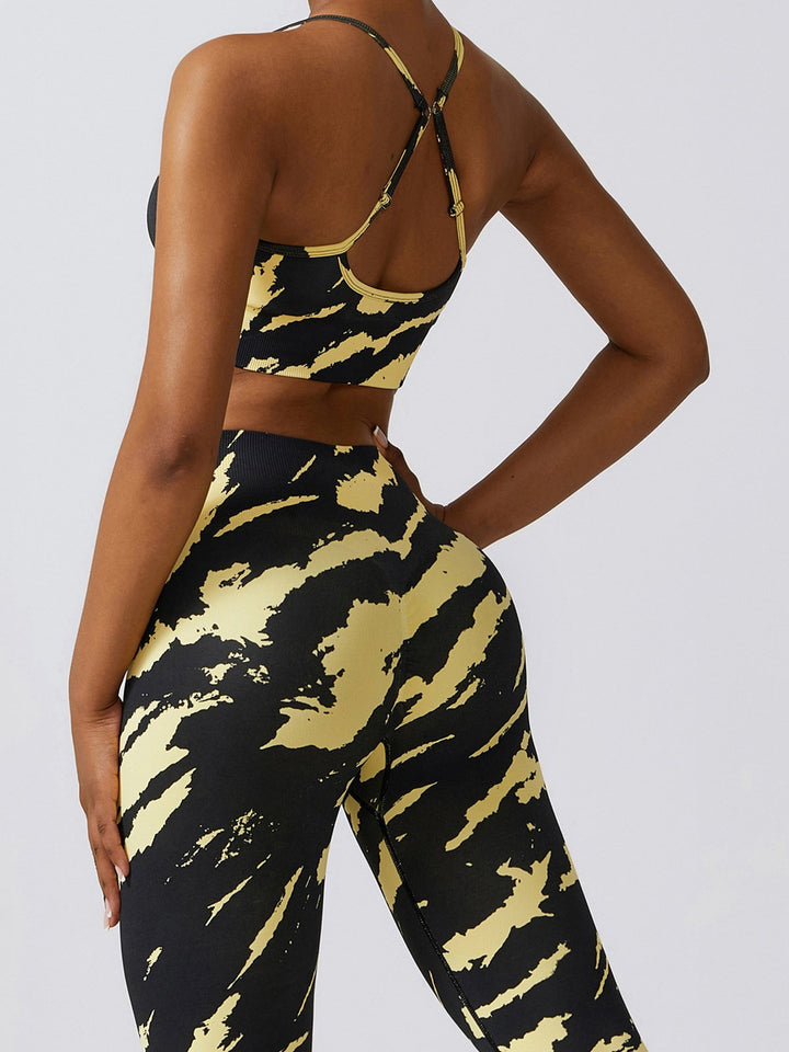 Seamless Printed Camo Yoga Leggings with Butt Lift