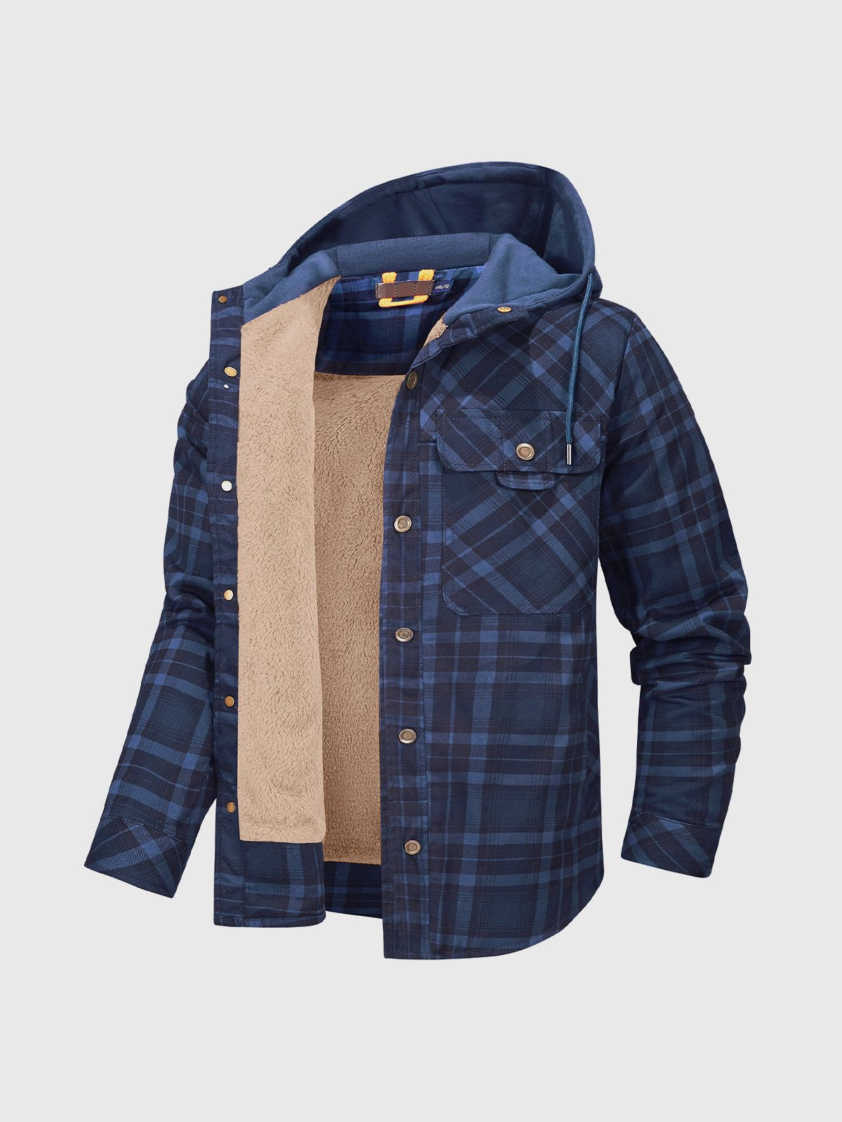 Corduroy Plaid Hooded Sherpa Lined Flannel Jacket - Ahaselected