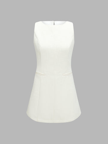 Simple Tweed A-Line Dress