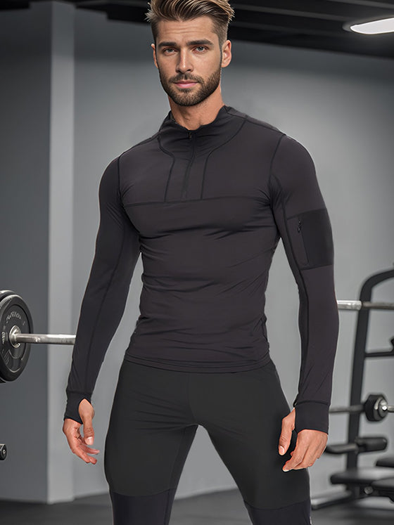 M's Performance Quick Dry Half-Zip Long Sleeves Shirt - Ahaselected