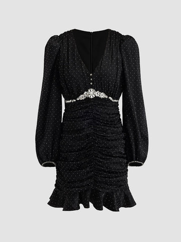 Pleated Dress with Sparkle Accents
