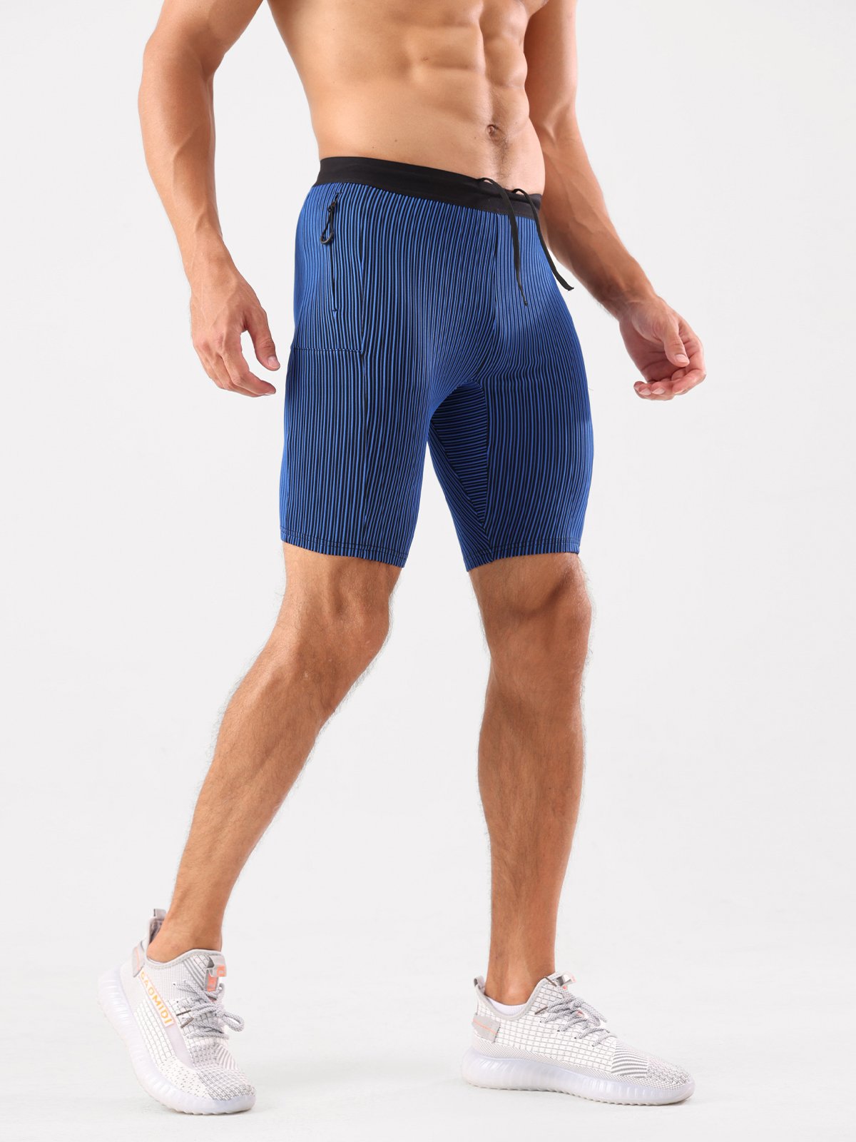 8" Pro Compression Lined Running Shorts with Zip Pockets - Ahaselected