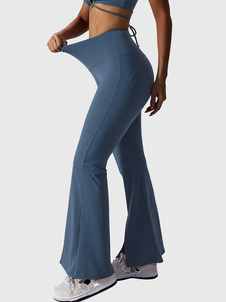 High-Waisted Slit Activewear Flares Pants