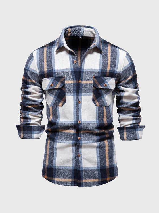 M's Flannel Plaid Shirt Fleece - Ahaselected