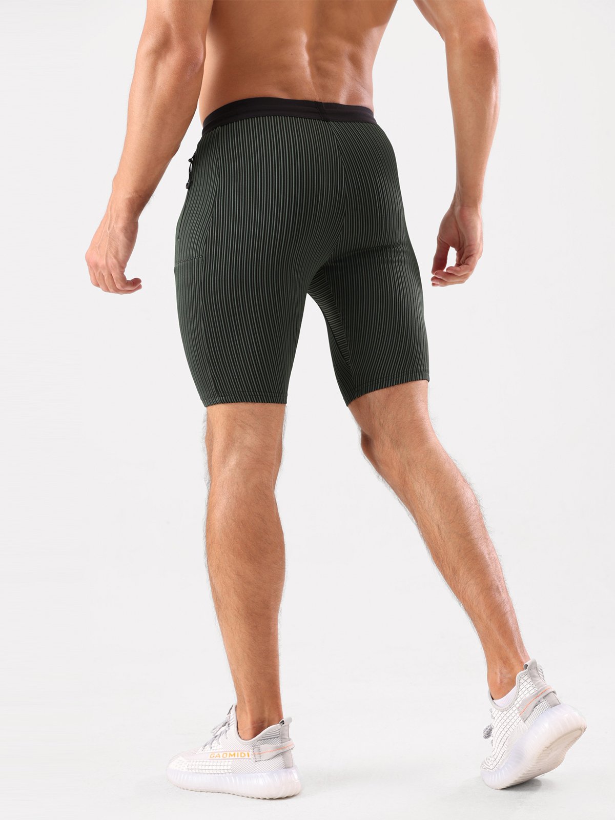 8" Pro Compression Lined Running Shorts with Zip Pockets - Ahaselected