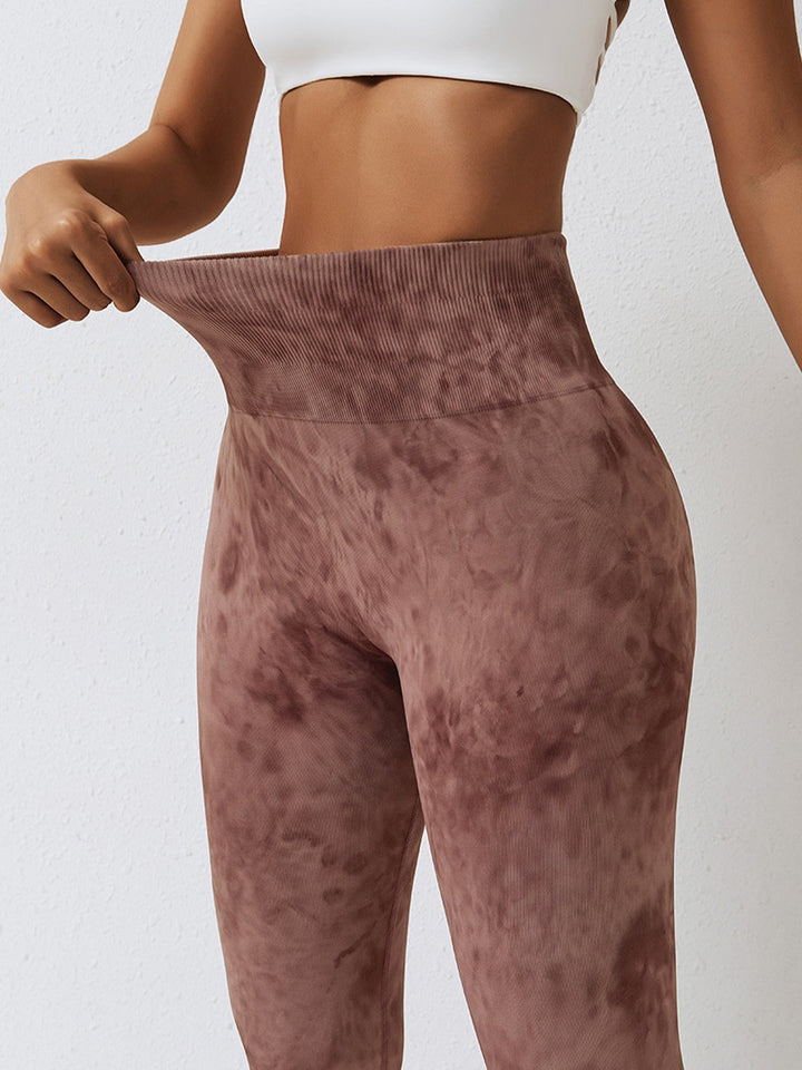 Splatter-Dye Seamless High-Waisted Yoga Leggings