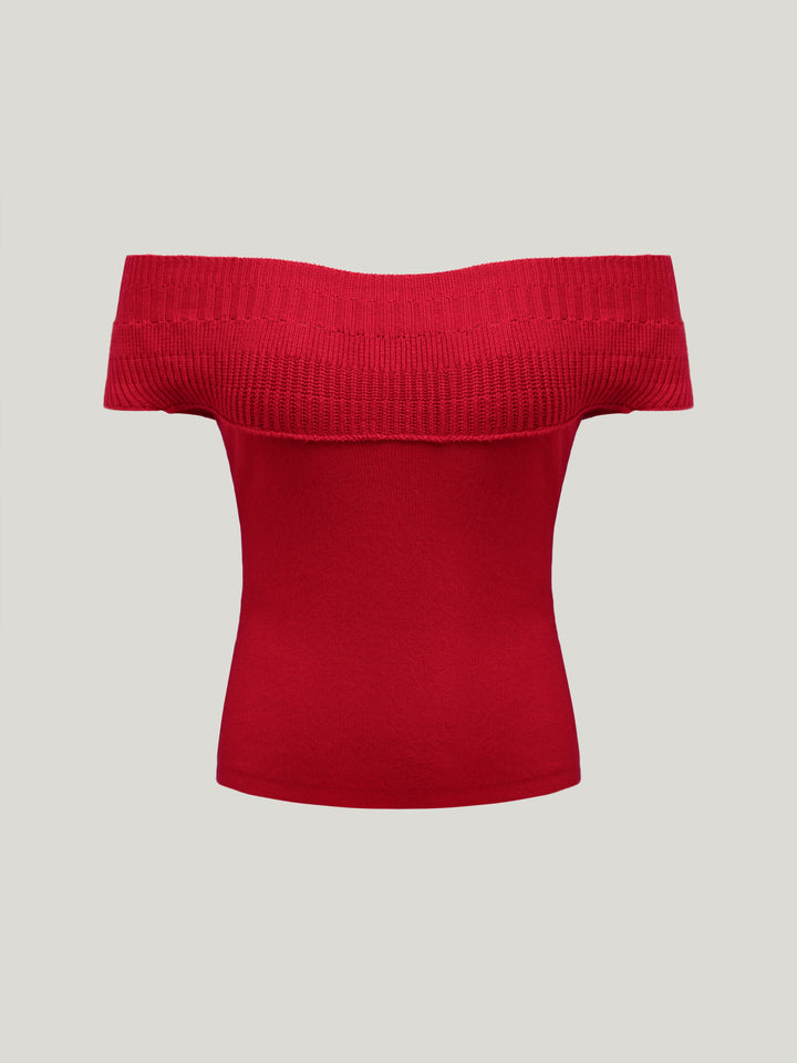Women's Cropped One-Shoulder Sweater