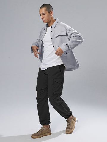 M's Waffle Shacket Loose Fit