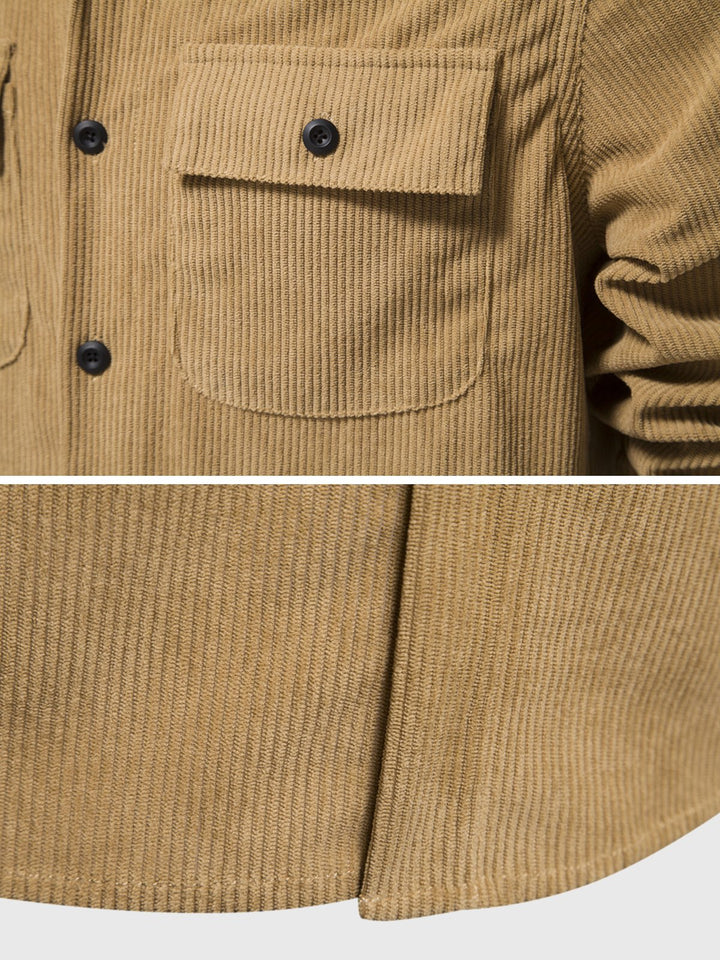 M's Pocket Long Sleeve Snap Corduroy Shirt